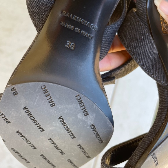 Balenciaga Denim Block Heels - Picture 7 of 9